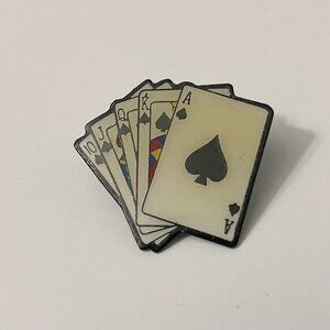 Vintage Park International Deck of Cards Lapel Pin Royal Flush Poker Cards